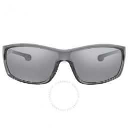 Grey Mirror Wrap Mens Sunglasses