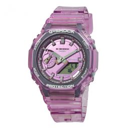 Alarm World Time Quartz Analog-Digital Purple Dial Ladies Watch