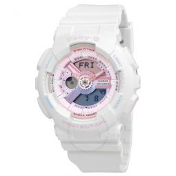 Baby-G Perpetual Alarm World Time Chronograph Quartz Analog-Digital Pink Dial Ladies Watch