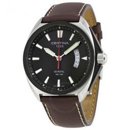 DS Royal Black Dial Mens Brown Leather Watch