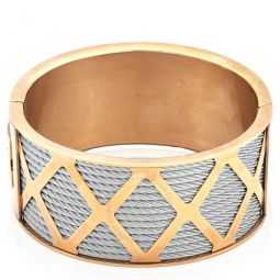 Forever Young Steel PVD Rose Cable Bangle, Size M