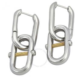 St. Tropez Mariner Stainless Steel Yellow Gold PVD Chain Link Earrings