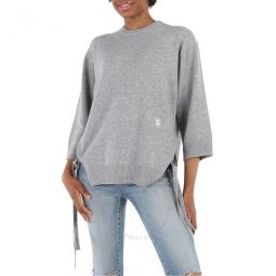 Grey Wide Cut Cashmere Sweater, Size X-Small