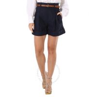 Ladies Abyss Blue High-Waisted Shorts, Brand Size 36 (US Size 4)