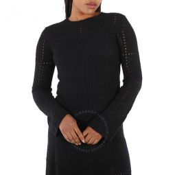 Ladies Black Knitted Pullover Jumper, Size Small