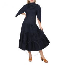 Ladies Denim Tiered Midi Dress, Brand Size 34 (US Size 0)