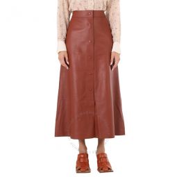 Ladies Intense Brown A-Line Mid-Length Skirt, Brand Size 40 (US Size 8)