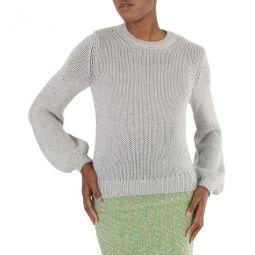 Ladies Shadow Grey Ribbed Cashmere Sweater, Size X-Small