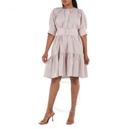 Ladies White / Beige Striped Dress, Brand Size 36 (US Size 4)