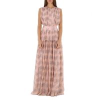 Ladies Wild Pink Long Dress With Print, Brand Size 36 US Size 4)