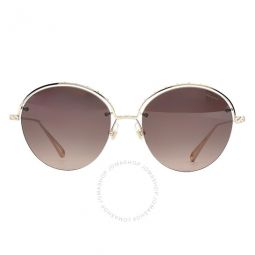 Brown Gradient Round Ladies Sunglasses