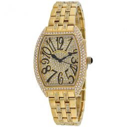 Elegant Sparkle Quartz Gold Dial Ladies Watch