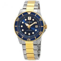 Automatic Blue Dial Two-Tone Mens Watch