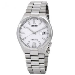 Automatic White Dial Stainless Steel Mens Watch
