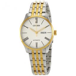 Automatic White Dial Two-tone Mens Watch