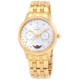 Calendrier Moon Phase Diamond White Mother of Pearl Dial Ladies Watch