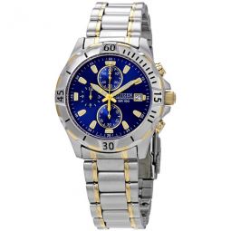 Chronograph Blue Dial Two-tone Mens Watch