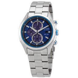 Chronograph Blue Dial Stainless Steel Mens Watch