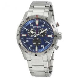 Chronograph GMT Eco-Drive Blue Dial Mens Watch
