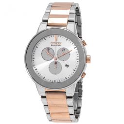 Chronograph GMT White Dial Two-Tone Mens Watch