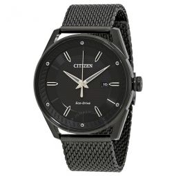 Drive Black Dial Black Ion-plated Mesh Mens Watch