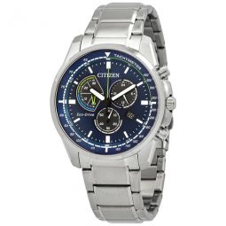 Eco-Drive Chronograph Blue Dial Mens Watch