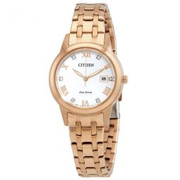 Eco-Drive Crystal Silver Dial Ladies Watch