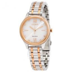 Eco-Drive Ivory Dial Two-tone Ladies Watch