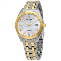 Eco-Drive Mother of Pearl Dial Two-tone Ladies Watch