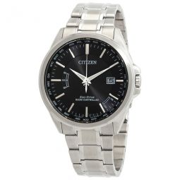 Eco-drive Radio Controlled Black Dial Mens Watch