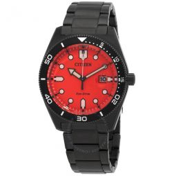 Eco-Drive Red Dial Mens Watch