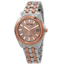 Eco-Drive Rose Dial Two-tone Ladies Watch
