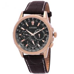 Eco-Drive World Time Chronograph Black Dial Mens Watch