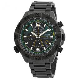 Promaster Navihawk A-T Perpetual World Time Chronograph GMT Green Dial Mens Watch