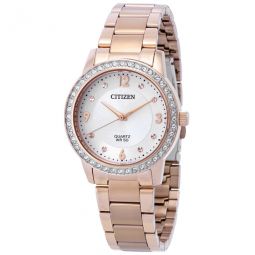 Quartz Crystal White Dial Ladies Watch