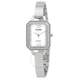 Silhouette Crystal Eco-Drive Silver Dial Ladies Watch