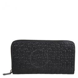 Black Mens Travel Wallet In Signature Leather
