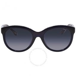 Blue Grey Gradient Round Ladies Sunglasses