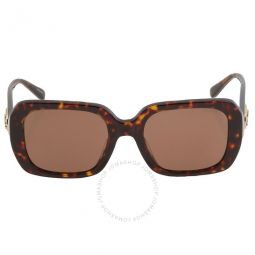 Dark Brown Solid Rectangular Ladies Sunglasses