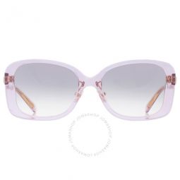 Lilac Clear Gradient Butterfly Ladies Sunglasses
