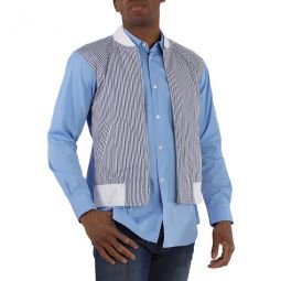 Blue Shirt-bomber Jacket In Cotton, Size Medium