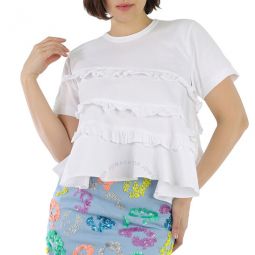 Girl Asymetric Short Sleeve Ruffle T-shirt, Size Large