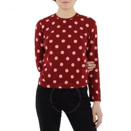 Girl Long Sleeve Polka Dot T-shirt, Size Large