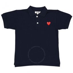Kids Short Sleeve Embroidered Heart Polo Shirt, Size 4Y