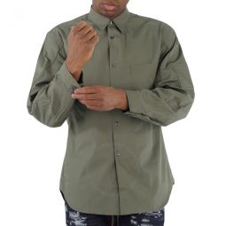 Long-sleeve Patch-pocket Stitched Shirt, Size X-Small