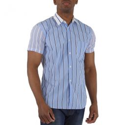 Mens Multicolor Short Sleeve Mixed Stripe Shirt, Size Small