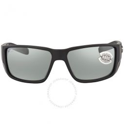 BLACKFIN PRO Grey Silver Mirror Polarized Glass Mens Sunglasses