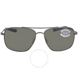 CANAVERAL Grey Polarized Glass Titanium Mens Sunglasses