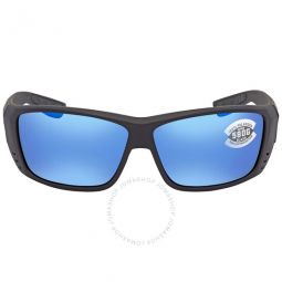 CAT CAY Blue Mirror Polarized Glass Rectangular Mens Sunglasses AT 01 OBMGLP 61