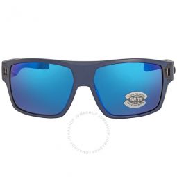 DIEGO Blue Mirror Polarized Glass Mens Sunglasses